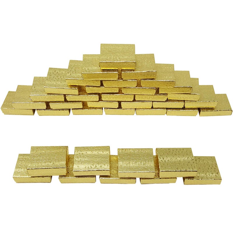 MOOCA 100 Pcs Cotton Filled Cardboard Paper Gold Jewelry Box Gift Case, Number 11, 2 1/8 x 1 5/8 x 3/4 in, Gold Color - Image 2